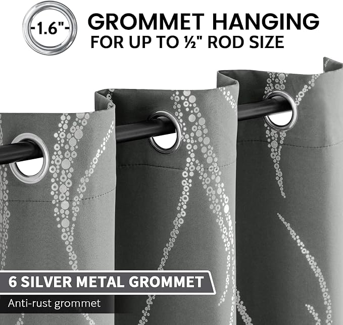 Yakamok Grey Light Blocking Curtains - Image 3