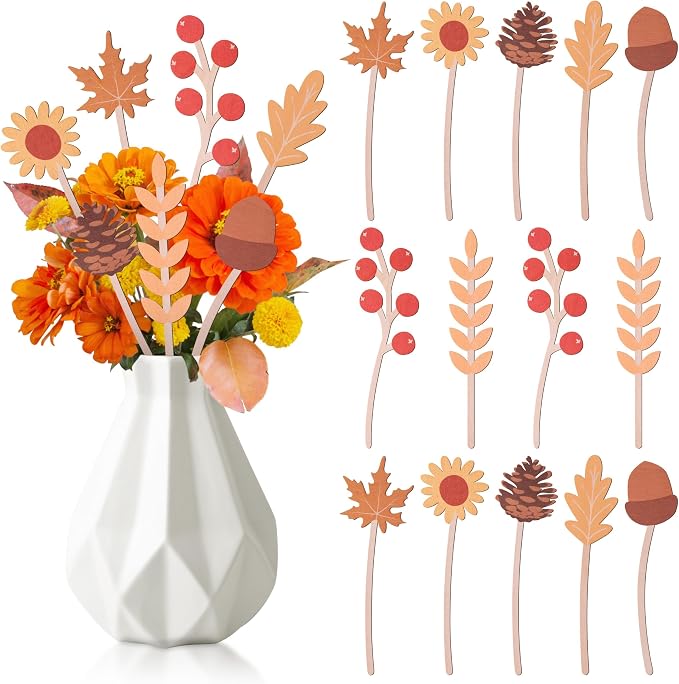 TICIAGA Autumn Leaves Wooden Picks by TICIAGA
