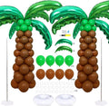 2 Sets Palm Tree Balloon Column Kit, Tropical Green Tan Balloon Tower by KINNOGOLDLEAF