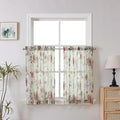 Crushed Sheer Cafe Curtains Kitchen Tiers 30 Inch Length 2 Panels, Printed by OWENIE