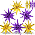 74 PCS Purple Gold Star Balloons Foil, 26 Inch Large Explosion Cone Balloons by GCTWFYK