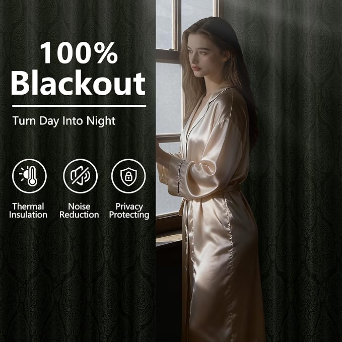 DWCN 100% Blackout Curtains for Bedroom - Image 3