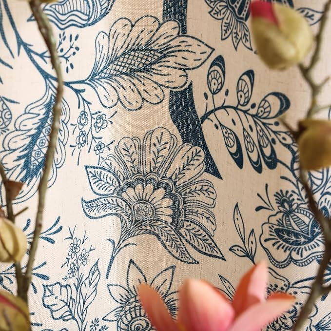 Designer Elegant Linen Printed Curtains, 2 Panels, kitchen Bedroom Living Room - Image 7