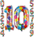Rainbow Number 10 Balloon, 40 Inch Mylar Foil Balloons by Unknown