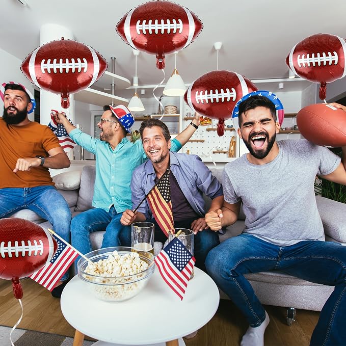 Fovths 12 Pieces Inflatable Football Balloons 18 Inches Footballs Foil Balloons - Image 6