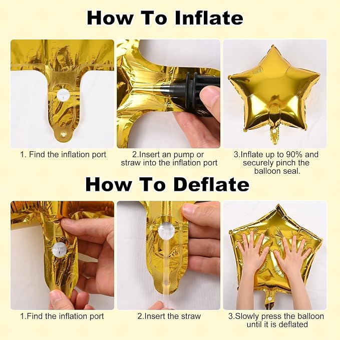 Gold Happy Birthday Balloon Banner, 16 Inch Mylar Foil Letter Balloons - Image 3