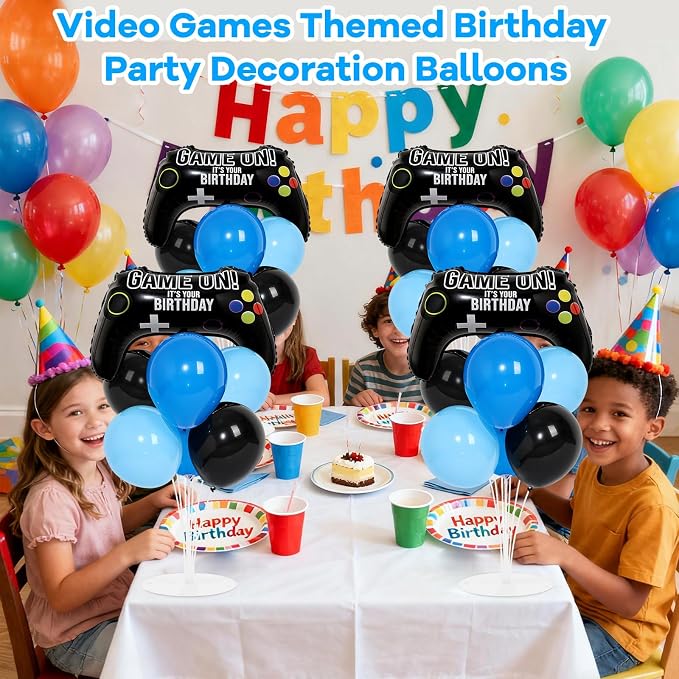 4 Sets Video Game Birthday Party Balloons Stand Kit - Image 7