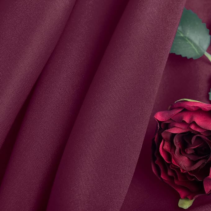 Ascoza 2pack 120 Inch Burgundy Round Tablecloth in Washable Polyester Fabric for Wedding/Banquet/Restaurant/Parties