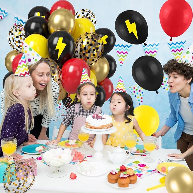 Red Black Yellow Balloons, 12inch Black Yellw Red Party Balloons - Image 3