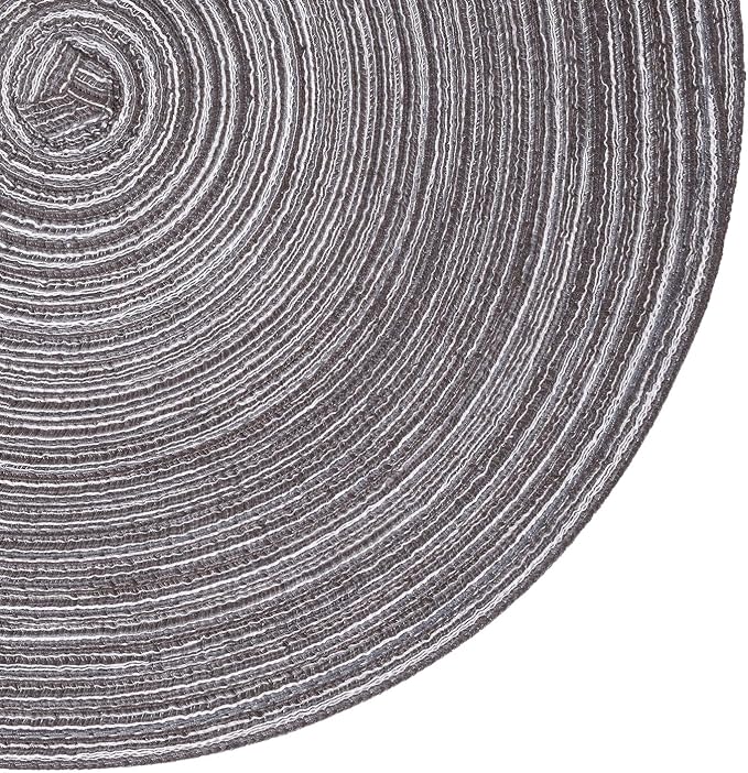 SHACOS Round Braided Placemats Set of 6 Round Table Mats 15 inch Cotton Washable - Image 2