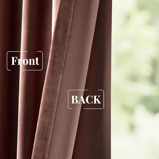 BULBUL Velvet Dusty Pink Blackout Curtains 84 inch Length - Image 7