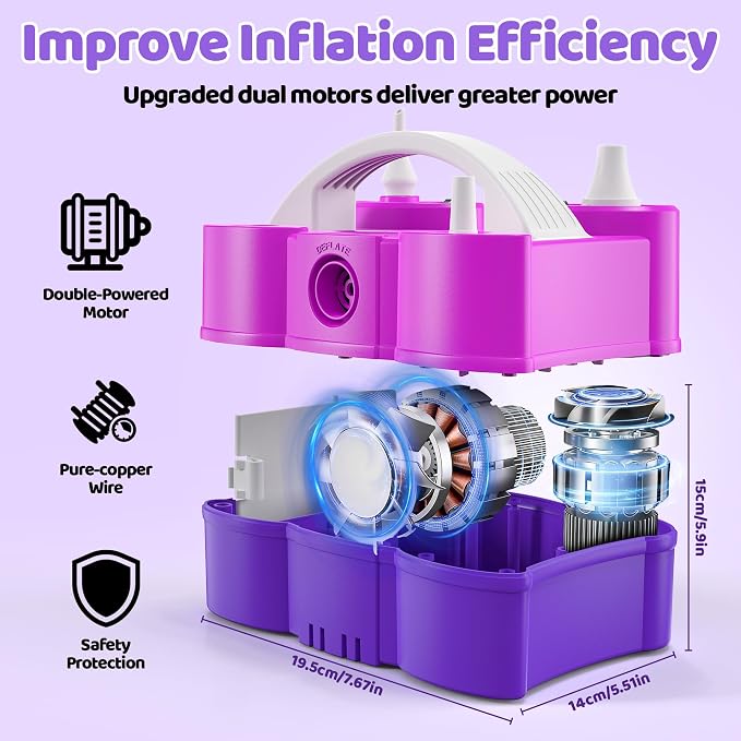 Balloon Pump Electric, 3-in-1 Portable Air Pump - Image 3