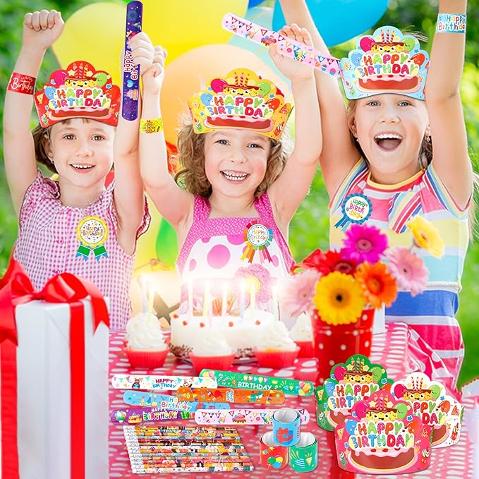 144 PCS Birthday Crowns for Kids Classroom Include 36 Colorful Birthday Paper - Image 4