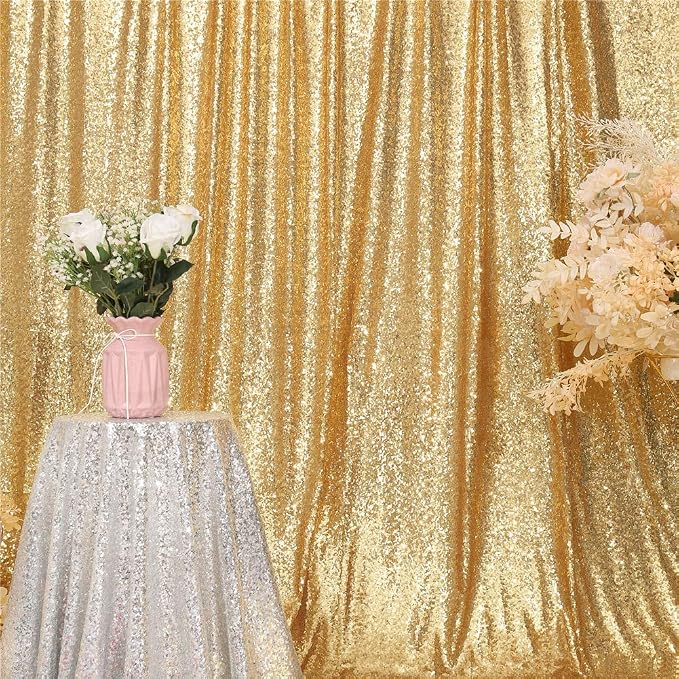 Eternal Beauty Gold 3mm Sequin Backdrop 4x7 Ft - Image 4
