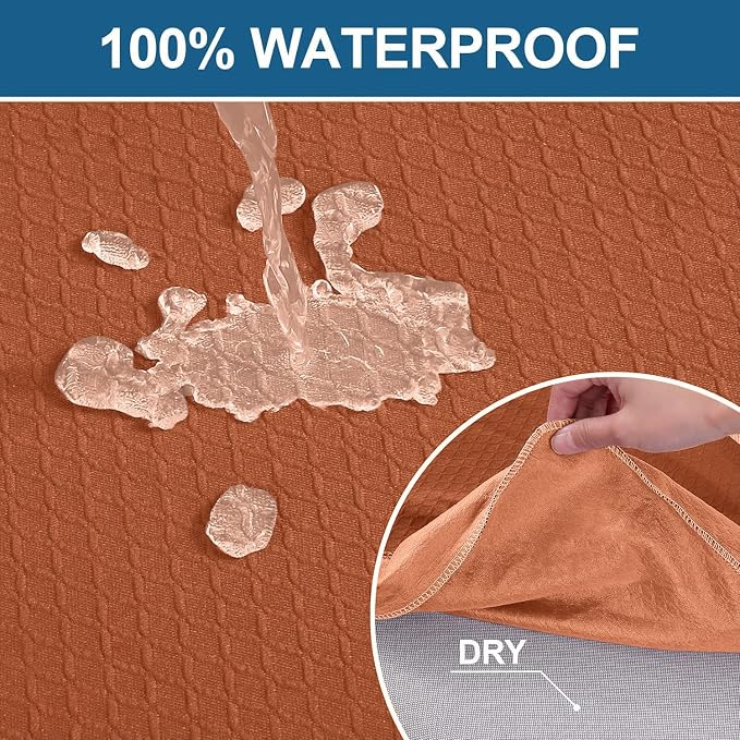 Smiry Waterproof Seat Covers for Dining Room Chairs, No Rear Covers | Stretch - Image 3