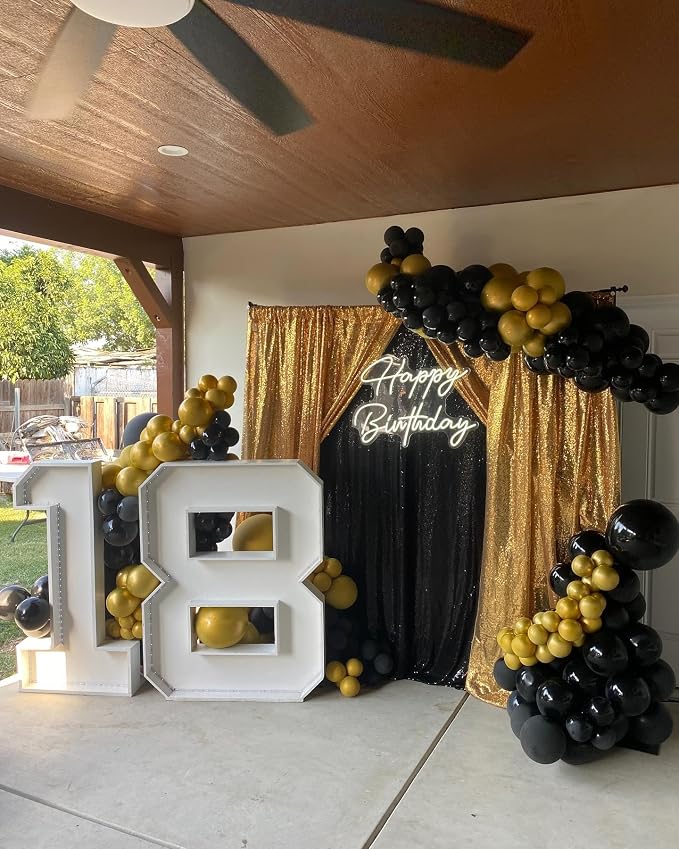 Black Sequin Backdrop Curtain 7ft x 7ft Glitter Photo Booth Backdrop | Glitter - Image 7