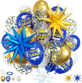 Blue and Gold Graduation Balloons Graduation Decorations 2026, Print Congrats by FunHot