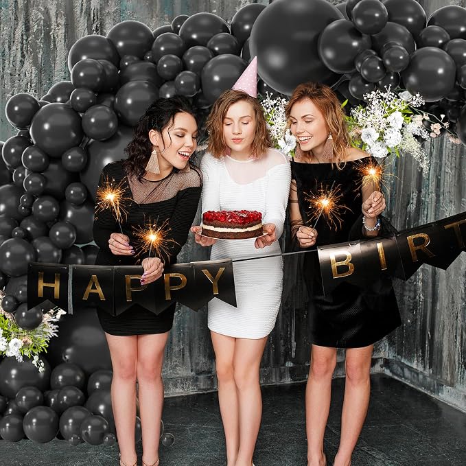 114pcs Black Latex Balloon, 18 12 10 5 Inch Different Sizes | Balloons - Image 6