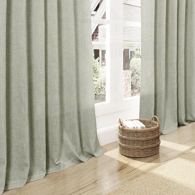 Sage Green Curtains 100 inches Long 2 panels - Image 6