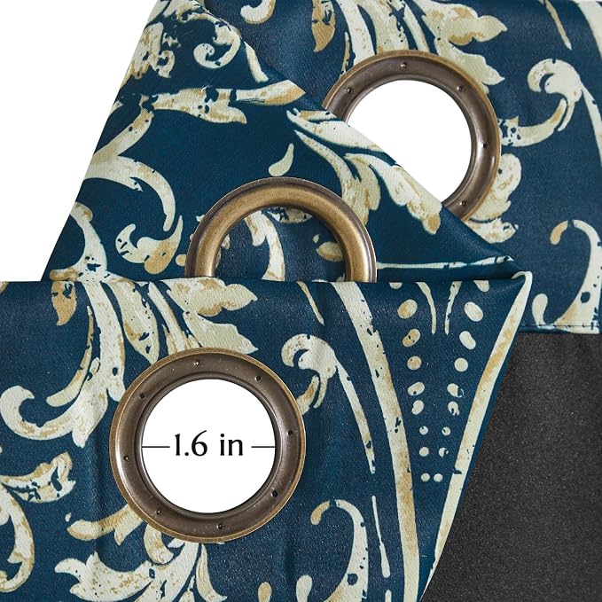 jinchan Blackout Curtains for Bedroom, Vintage Medallion Art Deco Drapes - Image 7