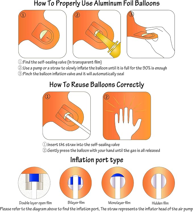 40 inch Orange Number Balloon Giant Foil Helium Balloons - Image 3