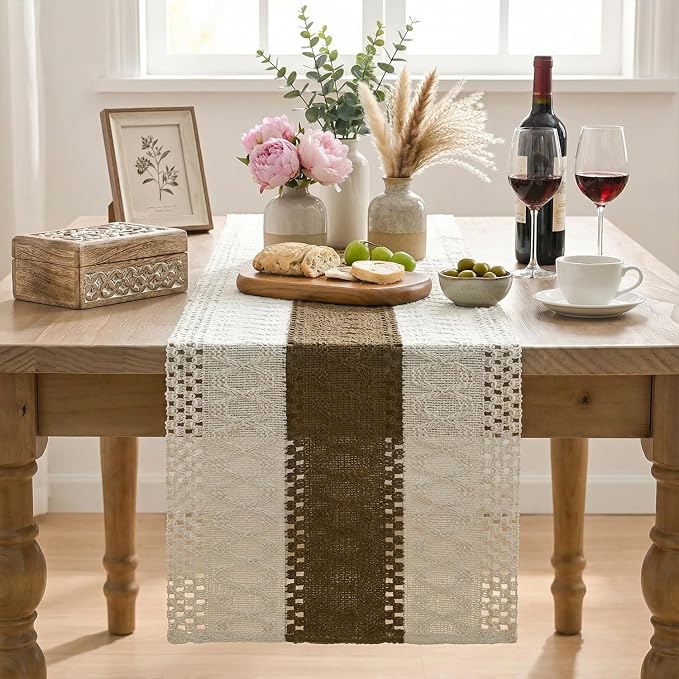 Artoid Mode Coffee Farmhouse Rustic Table Runner 12x48 Inch | Seasonal Holiday - Image 2