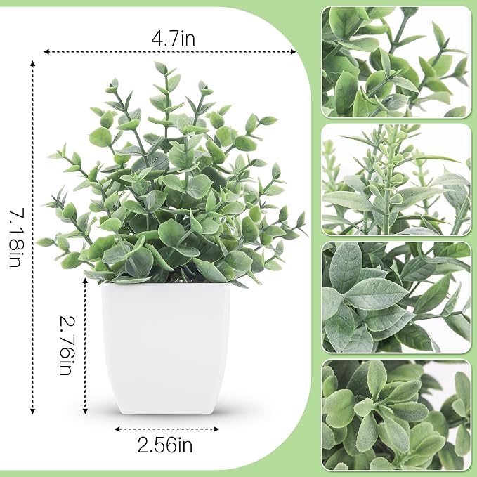 Der Rose 4 Pack Mini Fake Plants, Artificial Plants - Image 2