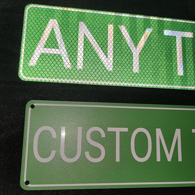 Custom Signs Outdoor Metal, Personalized Street Reflective Sign with Arrow, 8x24 Inches, Single/Double Sided, Rust Free Aluminum-UV Protected and Weatherproof