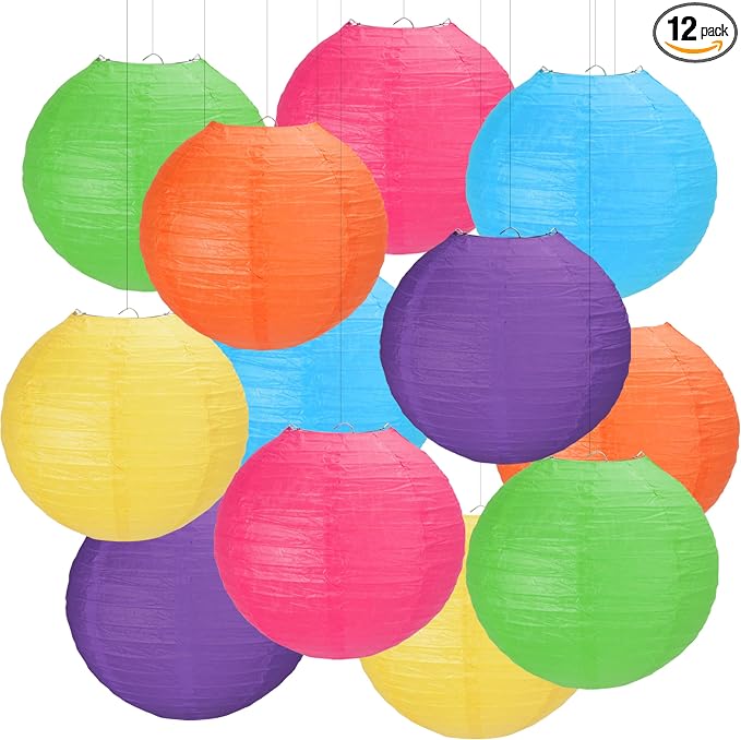 Qenk 12 Pcs Colorful Paper Lanterns by Unknown