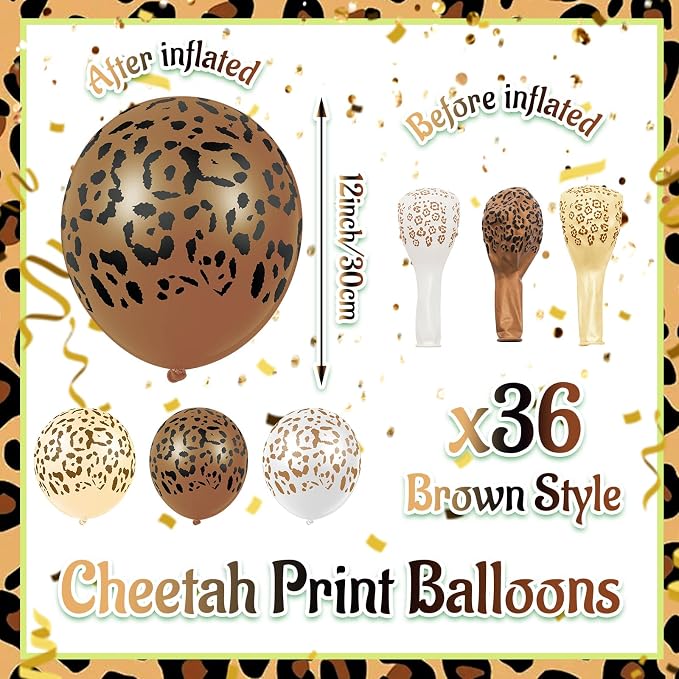 Gejoy 36 Pcs Cheetah Balloons Leopard Print Balloons 12 Inch Spots Latex - Image 4