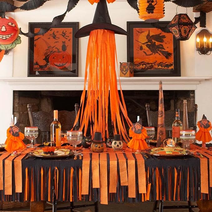 PartyWoo Orange Crepe Paper Streamers 4pcs 328ft Pack of Orange Crepe Paper Streamers for Thanksgiving Halloween Little Cutie Baby Shower Anniversary Autumn Luau Theme Birthday Party Decorations