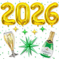 Gold 2026 Balloons, 40 Inch Number Gold Foil Balloons by Dagelar