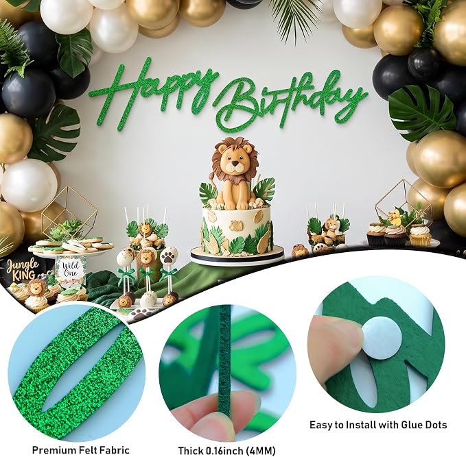 Green Happy Birthday Sign for Backdrop - Image 5