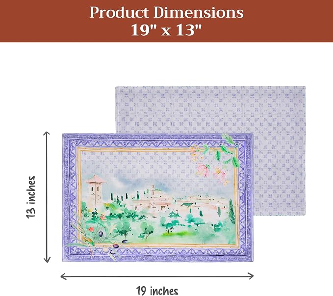 Maison d' Hermine Placemats Set of 4 Reusable 100% Combed Cotton | Cloth Place - Image 5