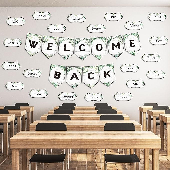 Welcome Back Banner for Classroom Decorations, Eucalyptus Welcome Bulletin - Image 6