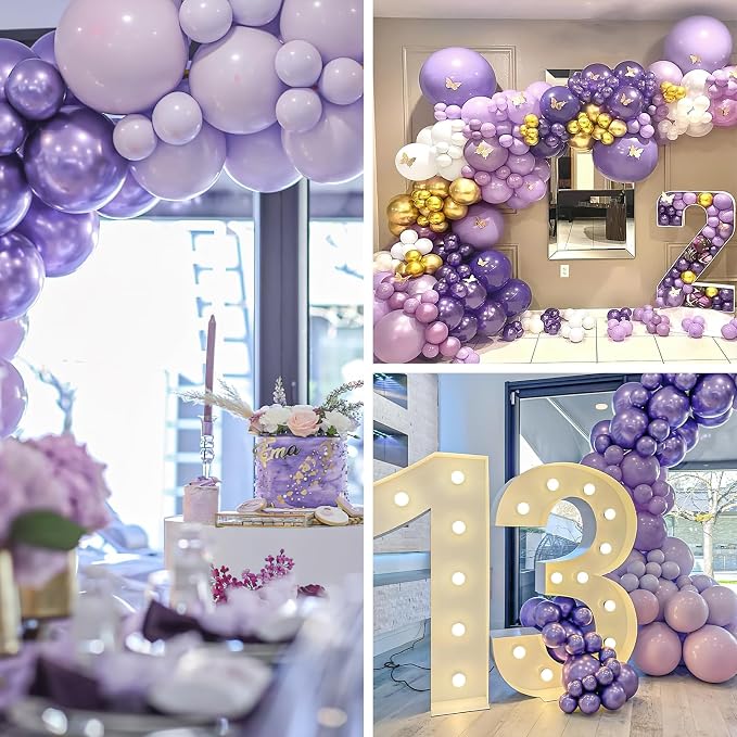PartyWoo Metallic Purple Balloons 50pcs Chrome Purple Color 12 Inch | Balloons - Image 5