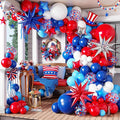 145Pcs Red White and Blue Balloon Garland Kit, Patriotic Balloon Arch Kit | by Tesochye