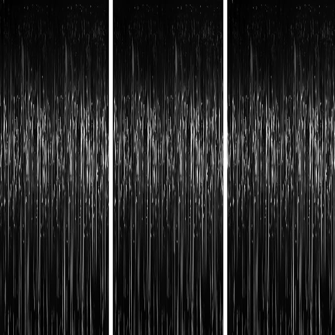 Voircoloria Foil Fringe Backdrop Curtains, Birthday Party Decorations, Baby by Voircoloria