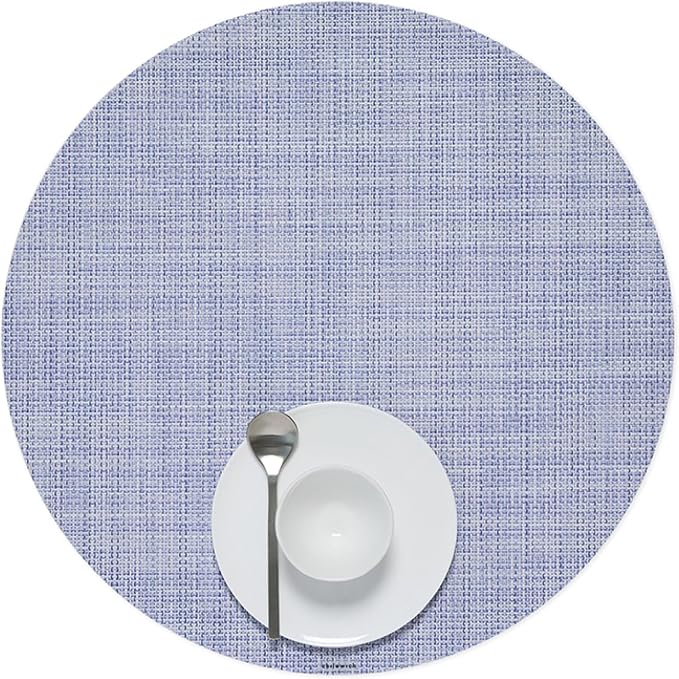 Chilewich Mini Basketweave Placemats, Round Woven Placemats Set of 4 | Reusable by Chilewich