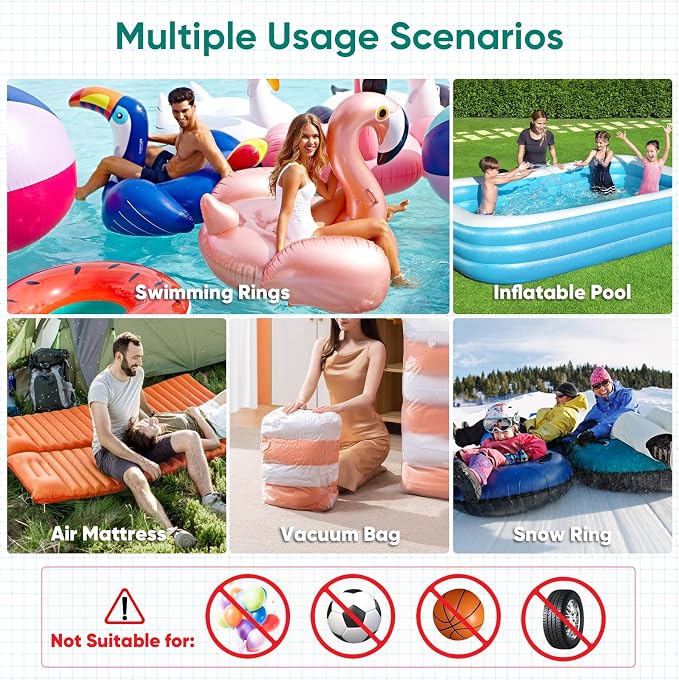 MAACLOUD Electric Air Pump for Inflatable Pool Toys: High Power Quick-Fill | 2 - Image 3