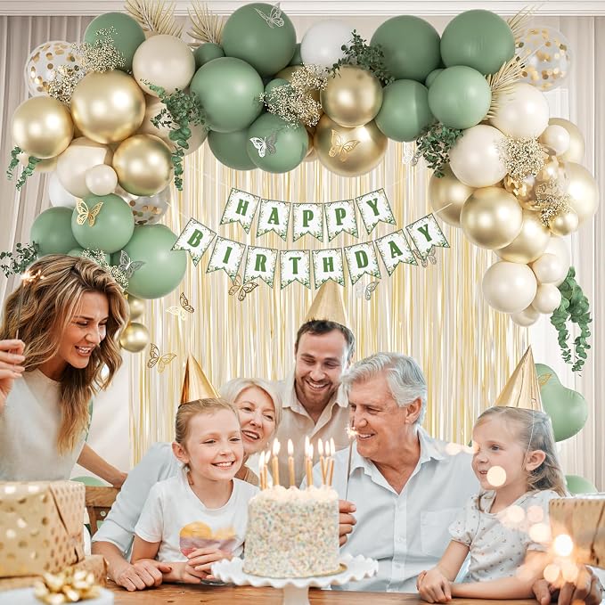 SaratimTou Sage Green Birthday Decorations - Image 5