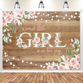 8 x 6 ft Rustic Wood Baby Shower Backdrop A Sweet Little Girl is on Her Way by AVEZANO