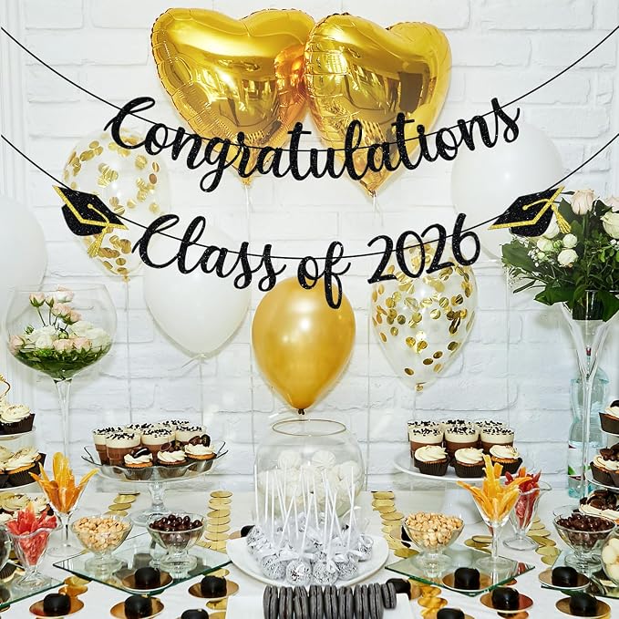 Congratulations Class of 2026 Banner, Congrats Grad Party Decor, 2026 - Image 4