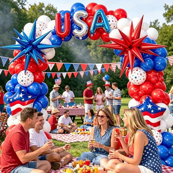 4th of July Balloon Garland Arch Kit, Patriotic Decorations - Image 5
