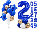 PartyWoo Number Balloons 40 Inch Blue Number 2 Kit by PartyWoo
