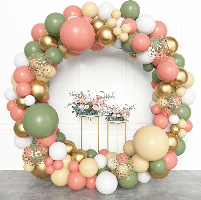 Amandir 153pcs Retro Green Pink Balloon Garland Arch Kit Different Sizes | 18 - Image 6