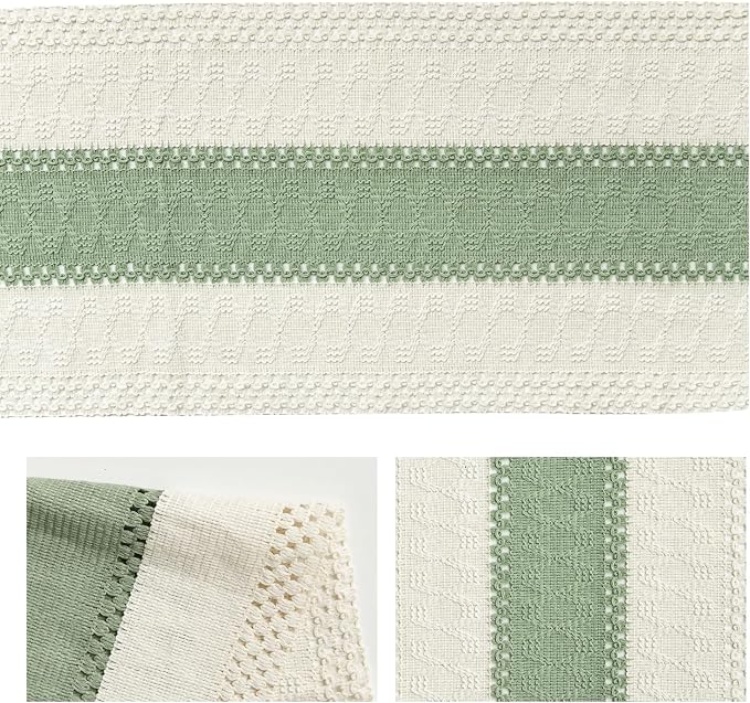 Artoid Mode Light Green Farmhouse Rustic Table Runner 12x120 Inch | Seasonal - Image 6