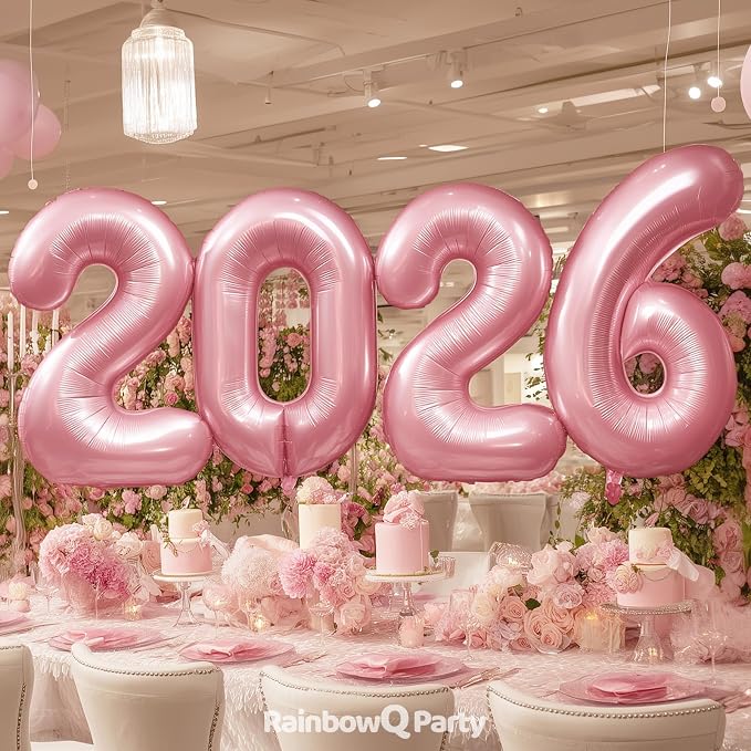RainbowQ Pink 32 Balloon Number 40 Inch 0-40 Foil Large Balloons | Big Mylar 32 - Image 6