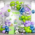 117PCS Purple Green Balloon Garland Kit, Space Birthday Decorations Lime Green by Govpy