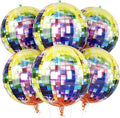 6pcs 22 Inch Multicolor Disco Ball Balloons, Rainbow Big Disco Balloons by Paready